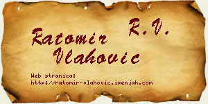 Ratomir Vlahović vizit kartica